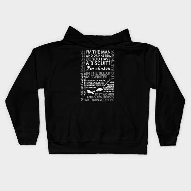 Peaky Blinders Quotes Kids Hoodie by KsuAnn